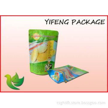 Bottom Gusset Plastic Stand Up Pouch With Zipper Tear Notch